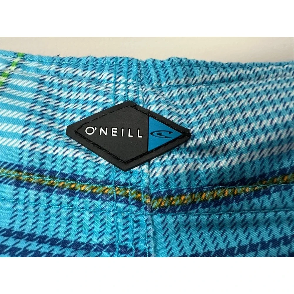 Men's O'Neill Blue Plaid Board Shorts Size‎ 38